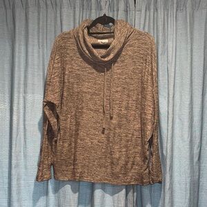 Maurices Heathered Brown Cowl Neck Sweater